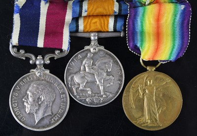 Lot 3199 - A WW I group of three medals, to include...