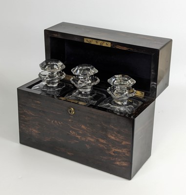 Lot 1364 - A calamander decanter box, 19th century,...