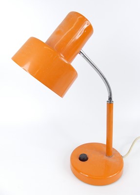 Lot 160 - A 1970s Pifco orange painted metal desk...