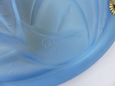 Lot 67 - A French Art Deco blue tinted and frosted...