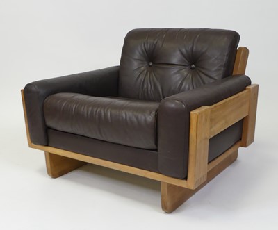 Lot 367 - A 1970s Danish blond oak easy chair, having...