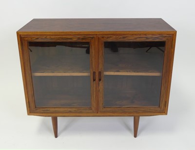 Lot 331 - A 1960s Danish rosewood double door glazed...