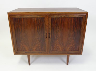Lot 332 - A 1960s Danish rosewood double door side...