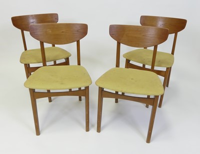 Lot 364 - A set of four 1960s British teak 'surfboard'...