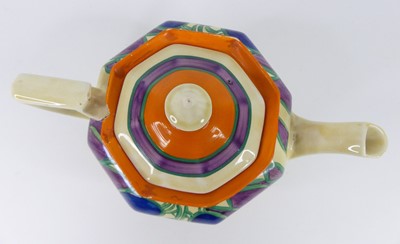 Lot 22 - A circa 1930 Clarice Cliff pottery teapot and...