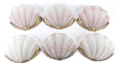 Lot 146 - A set of six Art Deco gilt and chromed metal...