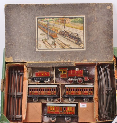 Lot 146 - Bing electric train set comprising LMS 0-4-0...