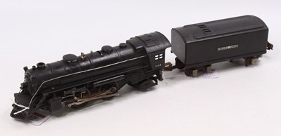 Lot 266 - Lionel 0-gauge electric 2-4-2 loco & tender No....