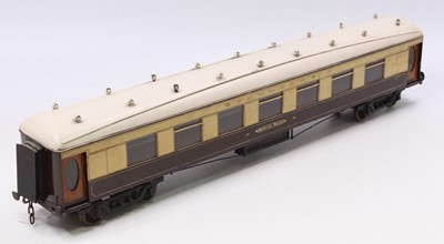 Lot 289 - Milbro wooden Gauge 1 Pullman coach brown &...