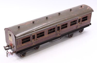 Lot 269 - Bassett-Lowke Gauge 1 bogie coach LMS all/1st...