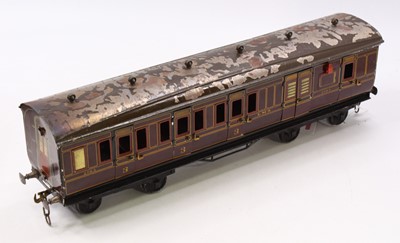 Lot 272 - Bassett-Lowke Gauge 1 bogie coach LMS br/3rd...