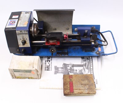 Lot 42 - A Record ML-210 Table Top Lathe, with booklet...