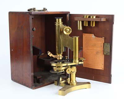 Lot 2353 - R & J Beck of London - a lacquered brass...