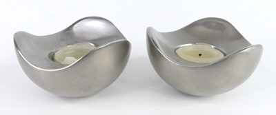 Lot 107 - A pair of contemporary Georg Jensen brushed...