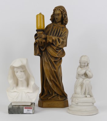 Lot 35 - A Victorian Parian figure of a young girl,...