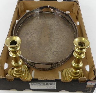 Lot 71 - A pair of 19th century turned brass...