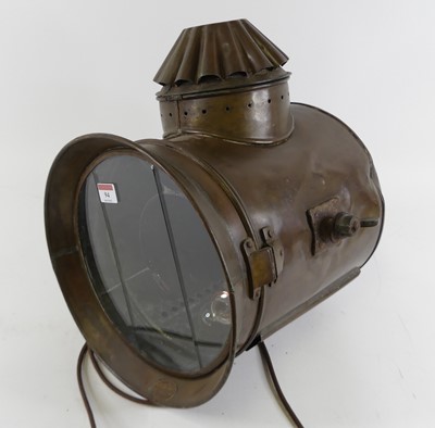 Lot 94 - An early 20th century copper ship's spotlight,...