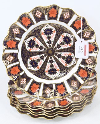 Lot 216 - A set of six Royal Crown Derby 1128 pattern...
