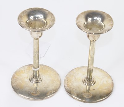 Lot 257 - A pair of Elizabeth II weighted silver...