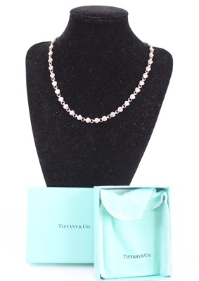 Lot 2412 - A Tiffany silver heart link necklace, 28.5g,...