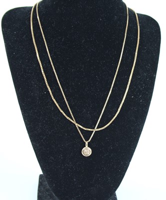Lot 2441 - A modern 9ct gold square belcher link neck...