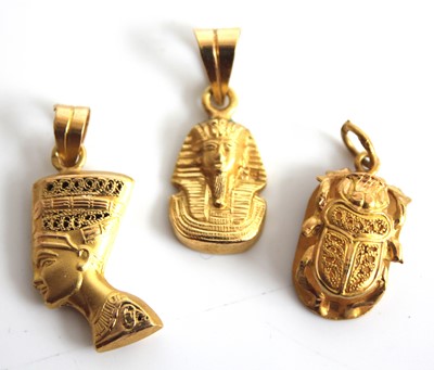Lot 2446 - A Middle Eastern yellow metal pendant...