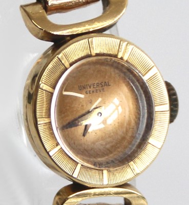 Lot 2431 - A Universal of Geneve lady's 18ct gold cased...