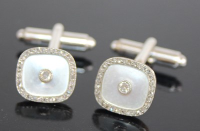Lot 2425 - A pair of 9ct yellow and white gold diamond...
