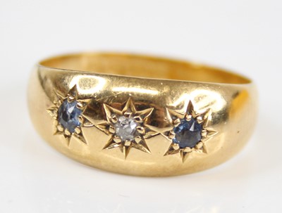 Lot 2479 - An Edwardian 18ct gold sapphire & diamond set...
