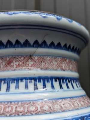 Lot 2380 - A Chinese porcelain lantern vase; Qianlong...