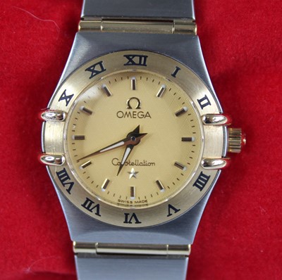 Lot 2319 - A lady's Omega Constellation bi-metal quartz...