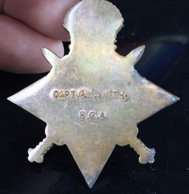 Lot 3076 - A WW I 1914-15 Star, naming CAPT A.M. SMITH...