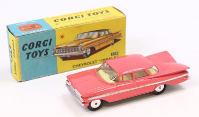 Lot 1470 - Corgi Toys, 220 Chevrolet Impala, pink body...
