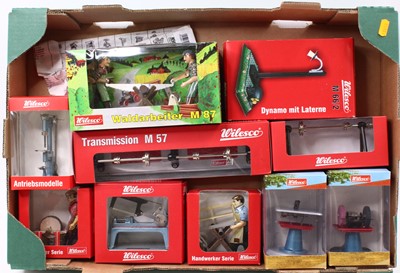 Lot 50 - 10 various boxed Wilesco line shaft and steam...