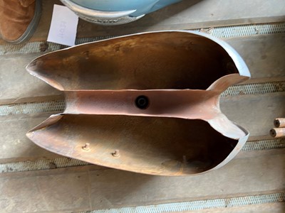 Lot 4037 - A Triumph fuel tank, circa 1960s, blue painted;...