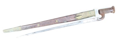 Lot 3158 - A British 1839? pattern socket bayonet, having...