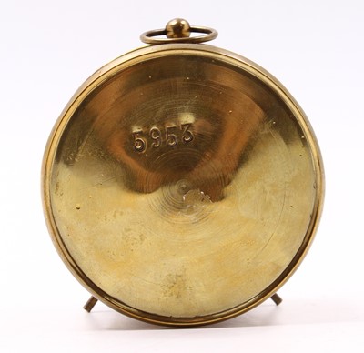 Lot 95 - A brass cased and GWR-marked desk clock,...