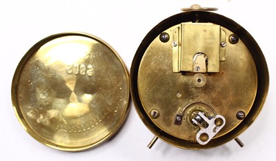 Lot 95 - A brass cased and GWR-marked desk clock,...