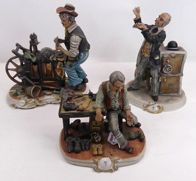 Lot 95 - A collection of three Capo di Monte figures,...