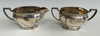 Lot 147 - An Art Deco style silver five-piece tea and...