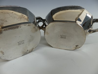 Lot 147 - An Art Deco style silver five-piece tea and...