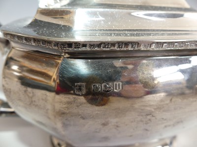Lot 147 - An Art Deco style silver five-piece tea and...
