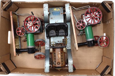 Lot 10 - A group of three Mamod steam engines to...