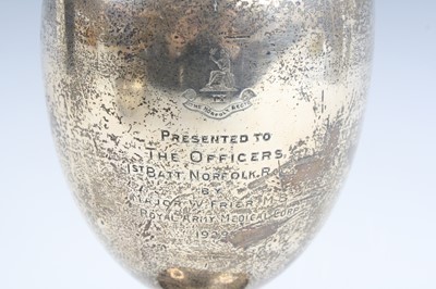 Lot 535 - A George V silver trophy goblet, of plain...