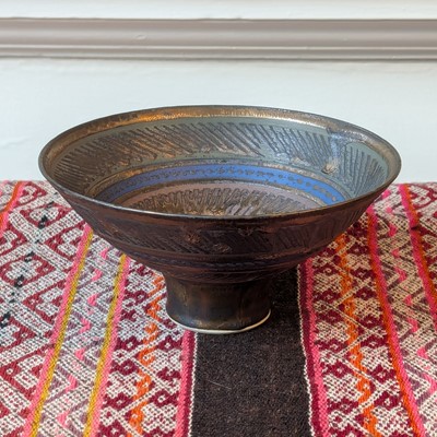 Lot 1048 - Ann Kenny (b.1942), a studio pottery pedestal...