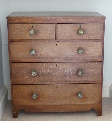 Lot 1272 - A George III provincial oak square front chest...
