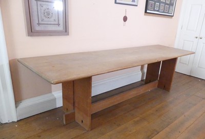 Lot 1328 - A contemporary long pine refectory table...