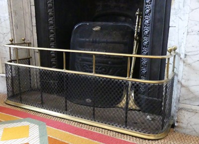 Lot 1317 - A late Victorian polished brass and wirework...