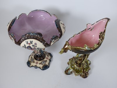Lot 43 - A continental green glazed majolica table...