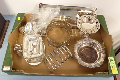 Lot 249 - A collection of silver plated wares, to...